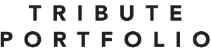 The image features the text "TRIBUTE PORTFOLIO" in capital letters, likely representing a brand or company name. logo on footer section. Link to external website.